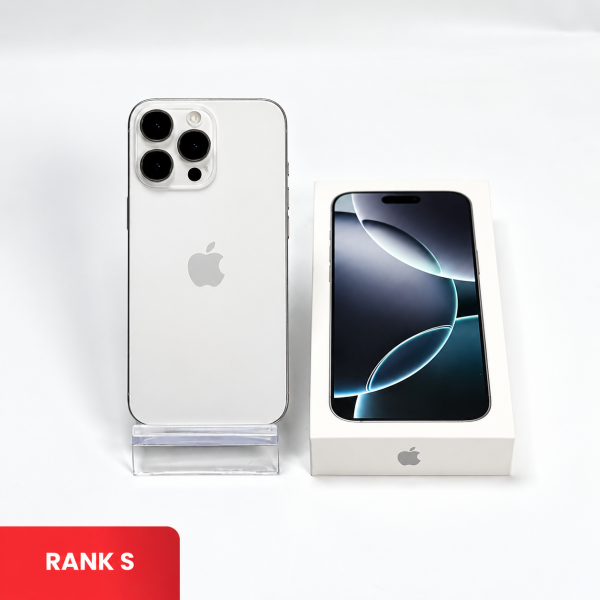 APPLE iPhone 16 Pro Max 5G White Titanium - Sim Free | Single SIM & Silent Camera | ROM: 256GB |  Battery Health: 90% | IMEI: 357294180330522 | RANK S