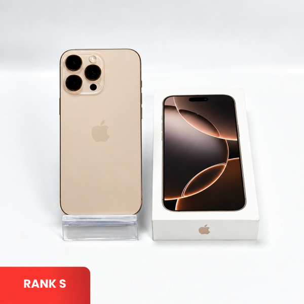 APPLE iPhone 16 Pro Max 5G Desert Titanium - Sim Free | Single SIM & Silent Camera | ROM: 256GB |  Battery Health: 93% | IMEI: 351613325792567 | RANK S
